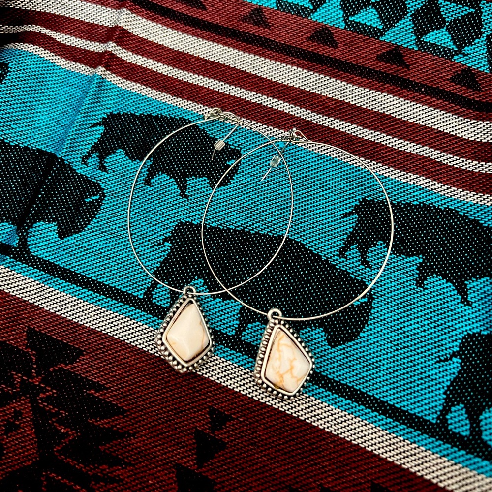 Ivory Hoop Earrings